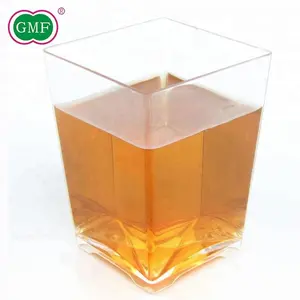 Plastic Aanpassen Wegwerp Vierkante 4Oz Dessert Pudding Plastic Beker Met Deksel