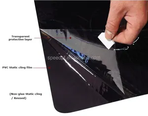 Non-glue reused removable silicone PVC static cling window film for car