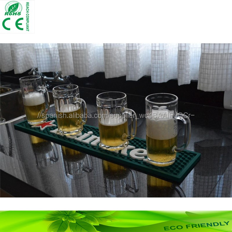 Materias Primas biodegradables Verde Suave PVC Espesar Estera De La Barra Personalizada