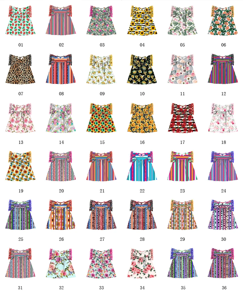 Multi-patroon zomer korte mouw baby boutique kleding baby dress up games