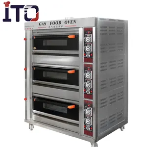 Horno tostador con cono de Gas para Pizza, 3 capas con 6 placas