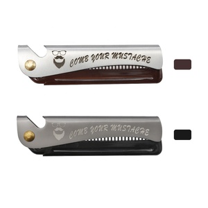 Paslanmaz çelik cep tarağı erkek sakal şekillendirme araçları katlanır sakal tarağı erkekler için - Product Image 5