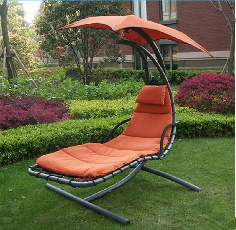 Originele outdoor opknoping chaise lounger met luifel hangmat stoel ligstoel