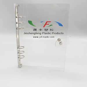 Trong Suốt PVC Máy Tính Xách Tay Bìa Rõ Ràng Mềm PVC A4 Snap Nút 6 Vòng Chất Kết Dính - Product Image 2