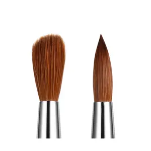 New Product Nail Polish Brush Round Shape 100% kolinsky Brush With Wooden Handle