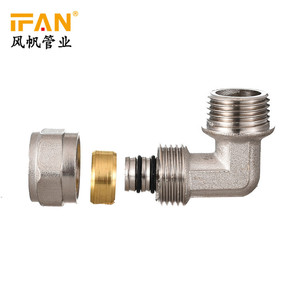 16mm Pex 피팅 IFAN 황동 Pex 팔꿈치 피팅 크롬 도금 수나사 16mm-32mm 1/2 "<span class=keywords><strong>M</strong></span> 3/4" <span class=keywords><strong>M</strong></span> 16 남성 황동 팔꿈치