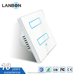 Lanbon wifi kiểm soát 2 gang wifi chuyển đổi thông minh hỗ trợ Google nhà và Amazon Echo - Product Image 3