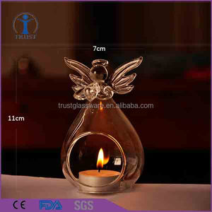 Hecho a mano decoración del hogar hermoso ángel de cristal titular de la vela - Product Image 5