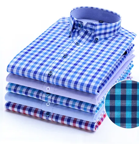 Motif personnalisé et matériel design causal coton chemises à carreaux
