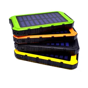 Solar 10000 2600mah Power Bank External Battery 2 USB LED Powerbank Portable Mobile電話Solar Charger Xiaomiためmi iphone X 8プラス