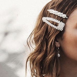 Лидер продаж, модная металлическая заколка для волос из сплава BB, фабрика yiwu, Корейская жемчужная заколка для волос для женщин и девушек, набор заколок для волос - Product Image 1