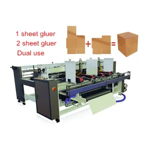 2800 Type Automatic Feeding Manual Folding Two Pieces Paper Carton Folder Gluer Machine