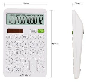 Eates đầy màu sắc khuyến mại và quà tặng cơ bản năng lượng mặt trời máy tính LCD hiển thị 12 ''chữ số - Product Image 3