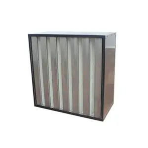 HVAC System Metal Frame H13 air purifier V Bank Combined Hepa Air Filter