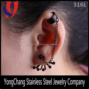 À la mode 316l acier inoxydable boucles d'oreilles bijoux oreille manchette <span class=keywords><strong>pour</strong></span> <span class=keywords><strong>cartilage</strong></span> conception <span class=keywords><strong>pour</strong></span> femmes - Product Image 1