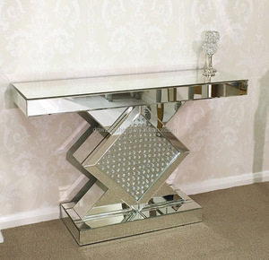 Mesa de salón de <span class=keywords><strong>consola</strong></span> de <span class=keywords><strong>cristal</strong></span> flotante con espejo veneciano contemporáneo - Product Image 2