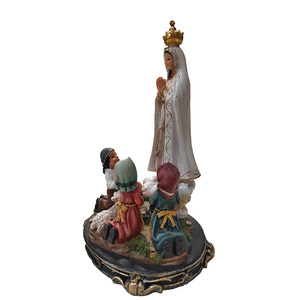 Virgen maría de fátima con Pastores de nuestra señora de la pintado a mano estatua religiosa - Product Image 2