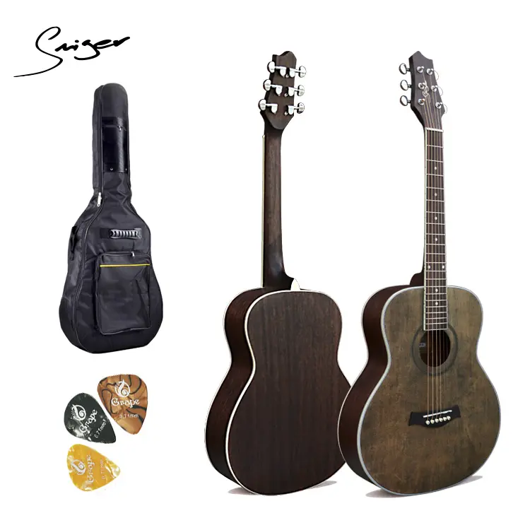 Smiger SM-363 оптовая продажа 3/4 размер 36 дюймов винтажная Акустическая гитара из орехового дерева тела с матовой поверхностью: поездки