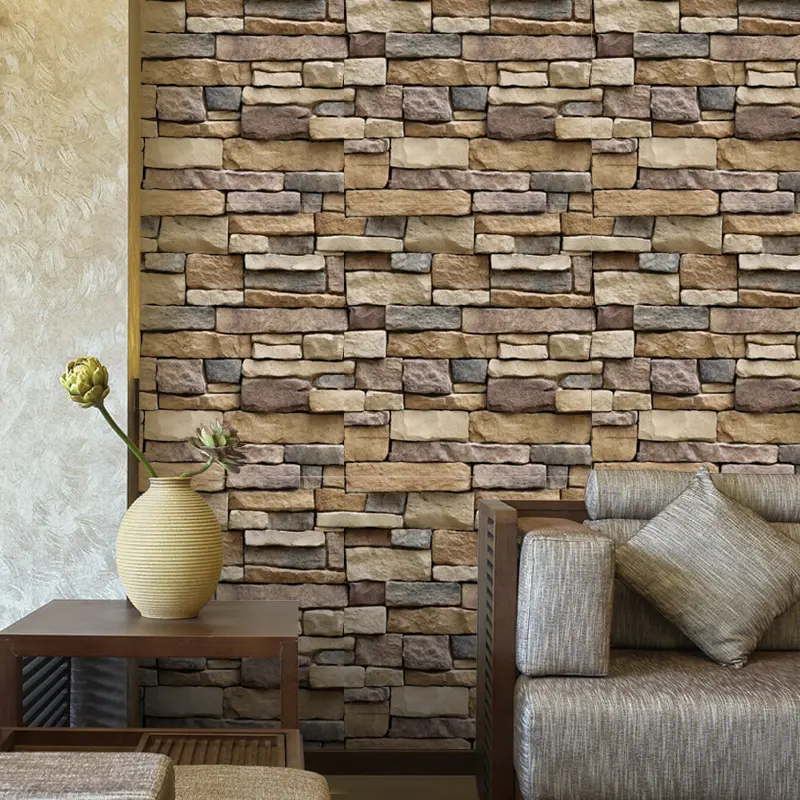 45*100 cm 3d brick stone vine self-adhesive wallpaper Waterproof Stone wall paper Brick Wall Paper Decorative Wall Stickers