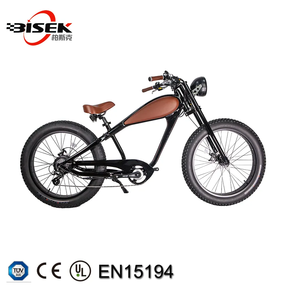 Cruiser vintage para pneus de bicicleta, pneu cruiser para bicicleta ebike 48v 500w/750w, potência verde, 26 polegadas