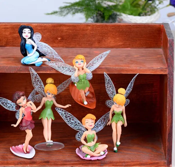 Bonito lindo Acessório Brinquedo de Presente!! Jardim Pequenas Pessoas 1 Terrário Em Miniatura conjunto de Fadas 6 mini fada anjo figurines dança