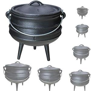 Équipement de restaurant, cuisine, potjie en fonte à 3 pieds avec couvercle - Product Image 6