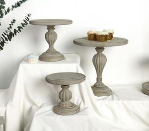 Nhà Bếp Bằng Gỗ Tầng Tháp Đám Cưới Bánh Sinh Nhật Đứng Đặt Thực Phẩm Phục Vụ Khay Cắt - Product Image 1