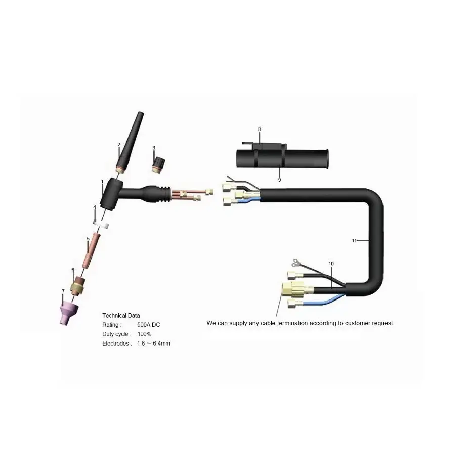 HMT WP-12 Complete Welding Gun Water Cooled TIG