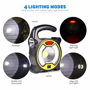 Lampe de travail ultra lumineuse portable à énergie solaire pour le camping avec panneau solaire Power Bank - Product Image 3