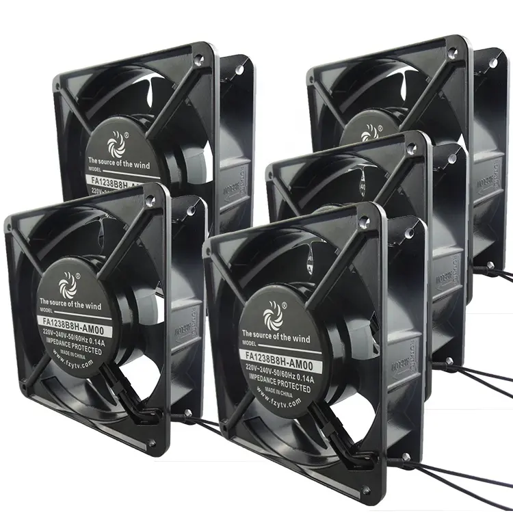 Yüksek CFM metal 12038 ac 120x120x38 220volt 120mm 5 inç kabine eksenel 110v 220v elektrikli fan