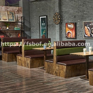 Bán buôn thiết kế mới cổ điển công nghiệp phong cách nhà hàng gian hàng thức ăn nhanh cửa hàng ăn uống đồ nội thất Set Booth sofa và Bảng bộ - Product Image 2