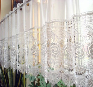 Semi Shade Finished Lace <strong>Curtain</strong> Rose Water Soluble <strong>Kitchen</strong> <strong>Curtain</strong> - Product Image 1