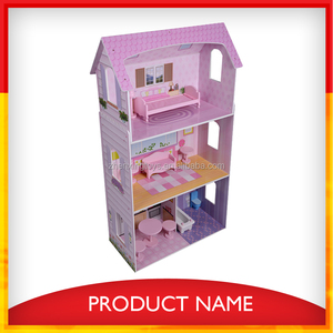Maison de poupée jouet en bois pour enfants avec petits meubles - Product Image 2
