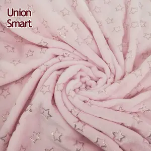 Flannel Fleece Vải Cho Chăn/Đồ Ngủ/Lót/Bộ Đồ Giường/Nhà Dệt Jacquard 100% Polyester In Dệt Kim Warp