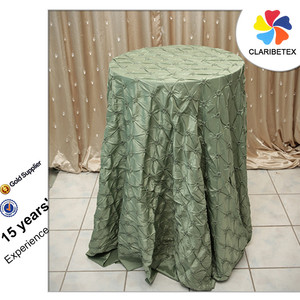 Verde Salvia pinch plisado tabla del banquete de boda del mantel tafetán overlay - Product Image 1