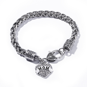 Pulsera personalizada con diamantes de imitación y corazón para mamá, joyería de moda, pulseras baratas, al por mayor, 2022 - Product Image 1