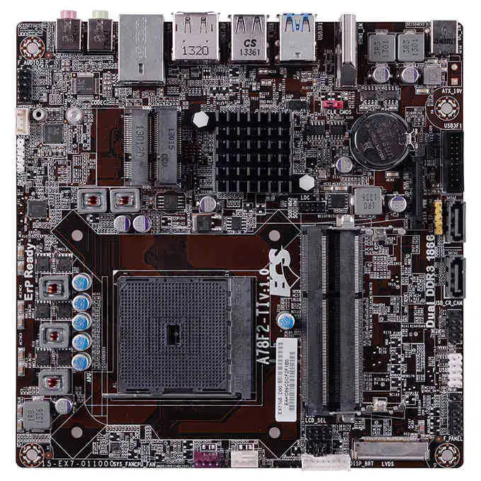 Amd mini-itx placa-mãe A78F2-TI fm2 a78, chipset suporte amd a series, processador da série e, capacitor sólido 100%