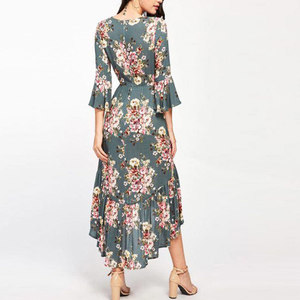 OEM <span class=keywords><strong>Services</strong></span> floral robes femmes lady professionnel, mode tendance femelle dernières été robe 2018 - Product Image 3