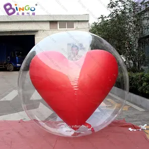Corazón rojo inflable de alta calidad, PVC, 2x2mh, relleno de aire de burbujas, personalización de San Valentín
