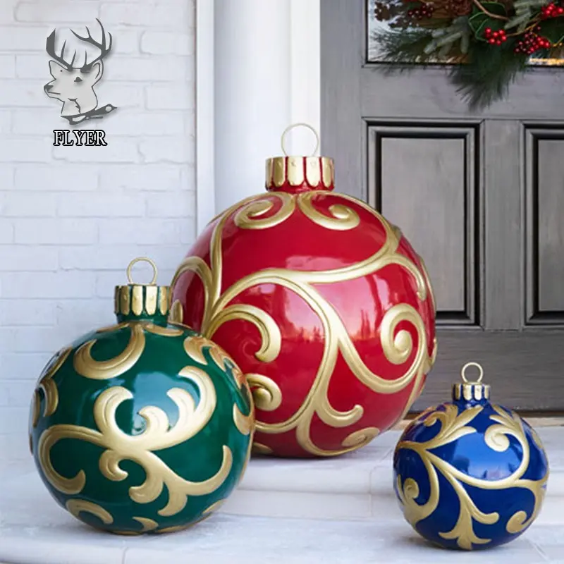 大きな巨大なパーソナライズされたグラスファイバー装飾品クリスマス樹脂ボール装飾