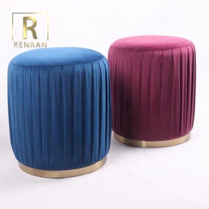 Silla Infantil de Diseño Moderno, Otomana Redonda de Tela para Sala de Estar, Muebles de <span class=keywords><strong>Amazon</strong></span>, Reposapiés, Puff de Terciopelo - Product Image 2