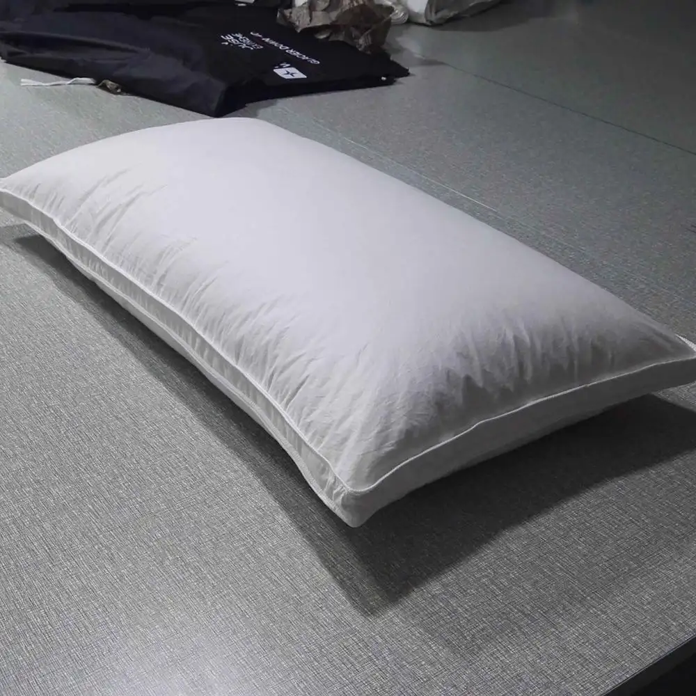 Almohada blanca de plumas de pato para dormir, inserto de almohada mediano de 20x36 pulgadas, inserto de almohada para Hotel, 90/10