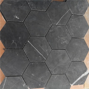 Vente flash - Carreaux de mosaïque irréguliers en marbre noir et blanc, style européen moderne, décoration murale, <span class=keywords><strong>cuisine</strong></span>, salle de bain - Product Image 3