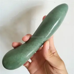 Natural green stone Aventurine quartz crystal yoni dildo massage wand