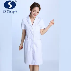 Модная медицинская форма с коротким рукавом, белая лабораторная куртка оптом