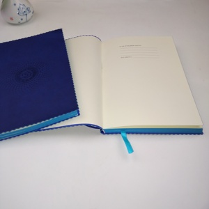 Colorido gobernado línea alta calidad logotipo personalizado de cuero de la PU cuaderno de tapa dura con borde de color - Product Image 6