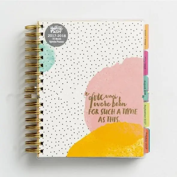 Custom PVC protection outside cover 18 monthly Agenda planner