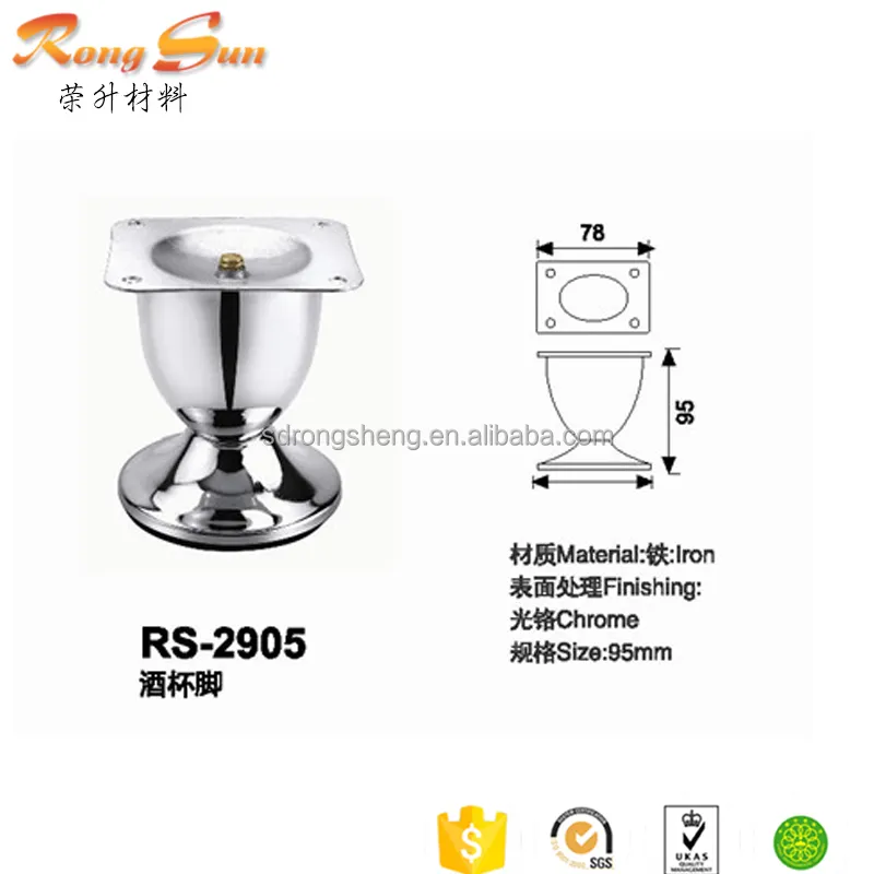 9Cm Hoog Goblet-Vormige Metalen Sofa Voeten Klaptafel Been & Meubels Ijzeren Standaard