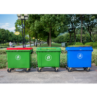 Poubelle à roulettes en plastique pour extérieur, meilleur prix en Chine, 660l avec quatre roues