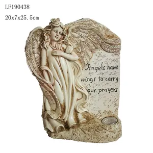 Resin Figurine Lighting Resin Angel With Wings Figurine Cupid Statues